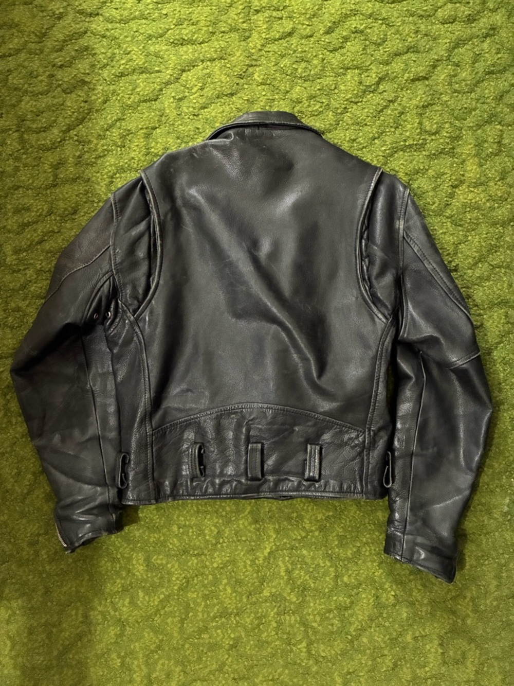 Vintage 1960s Black Leather Biker Jacket - Picture 2 of 16